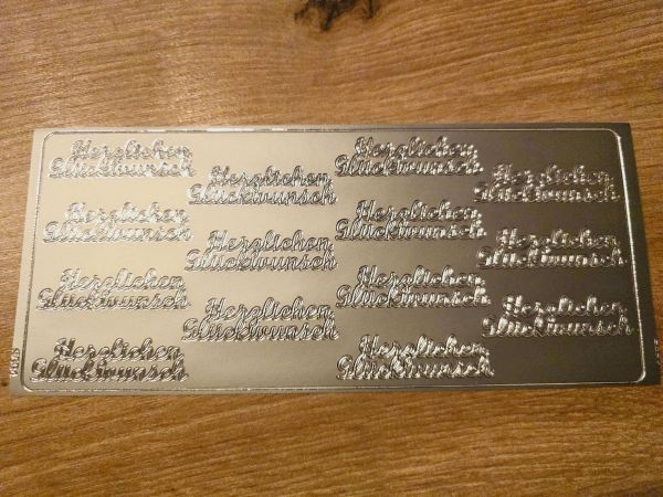 Sticker Schriftsticker -Herzlichen Glückwunsch- silber